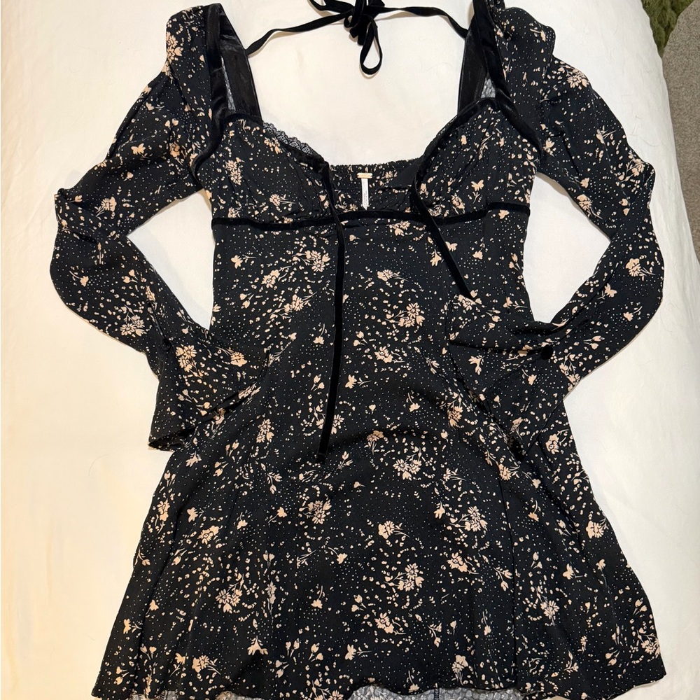 Free People Black and White Mini Dress